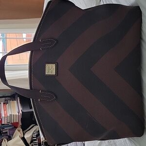 Dooney & Bourke Satchel Brown Chevron Leather